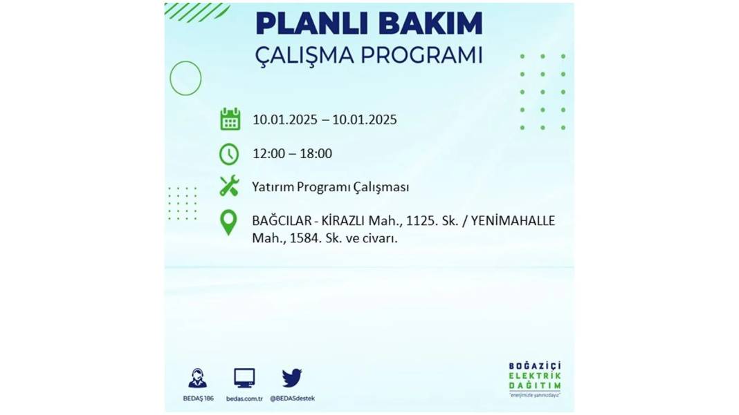 10 Ocak Cuma elektrik kesintisi: BEDAŞ elektrik kesintisi yaşayacak ilçeleri teker teker sıraladı 32