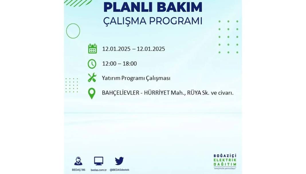 12 Ocak Pazar elektrik olmayacak: BEDAŞ elektrik kesintisi yaşayacak ilçeleri sıraladı 6