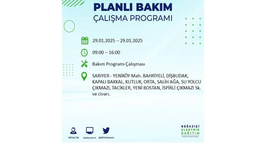 29 Ocak Çarşamba İstanbul elektrik kesintisi: BEDAŞ elektrik kesintisi yaşayacak ilçeleri sıraladı 20