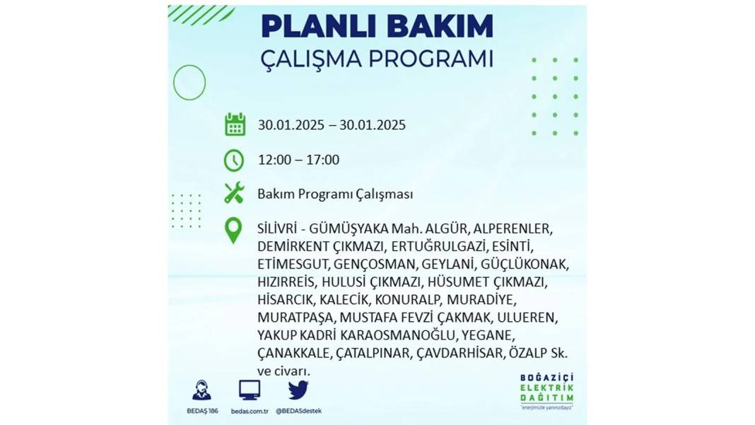 KARANLIĞA GÖMÜLECEKLER: 30 Ocak Perşembe İstanbul elektrik kesintisi. BEDAŞ o ilçeleri duyurdu 9