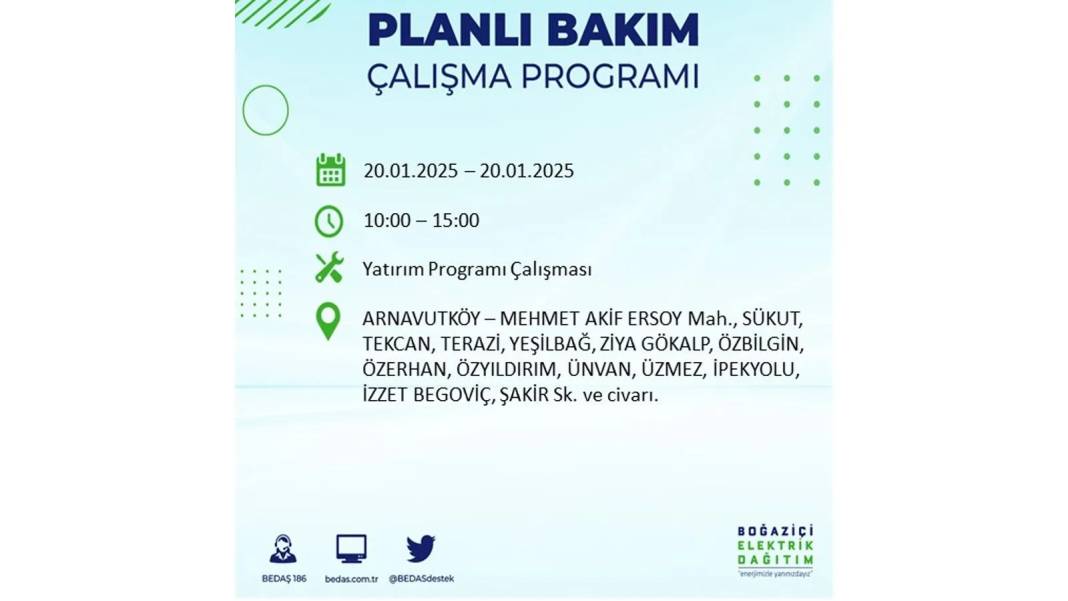 20 Ocak İstanbul elektrik kesintisi: BEDAŞ elektrik kesintisi yaşayacak ilçeleri sıraladı 2
