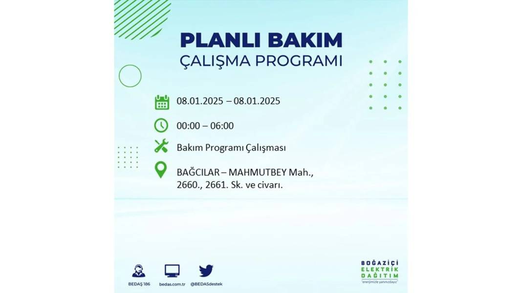 İstanbul'da elektrik kesintisi: 8 Ocak Çarşamba günü elektrik olmayacak. BEDAŞ elektrik kesintisi yaşayacak ilçeleri sıraladı 33