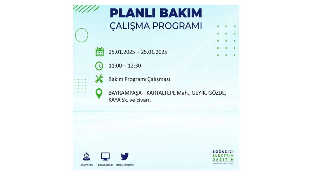 25 Ocak Cuma İstanbul elektrik kesintisi: BEDAŞ elektrik kesintisi yaşayacak ilçeleri teker teker duyurdu 23