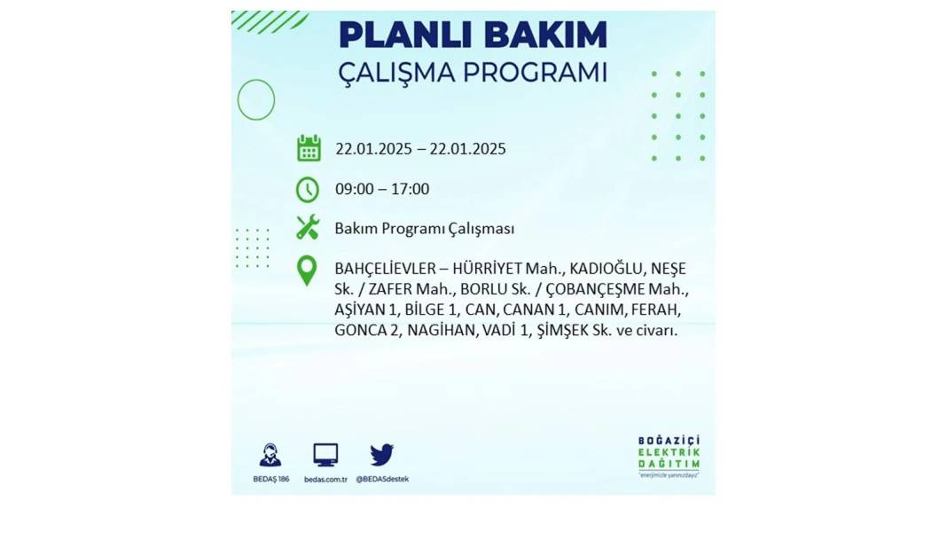 22 Ocak İstanbul elektrik kesintisi: BEDAŞ elektrik kesintisi yaşayacak ilçeleri sıraladı 35