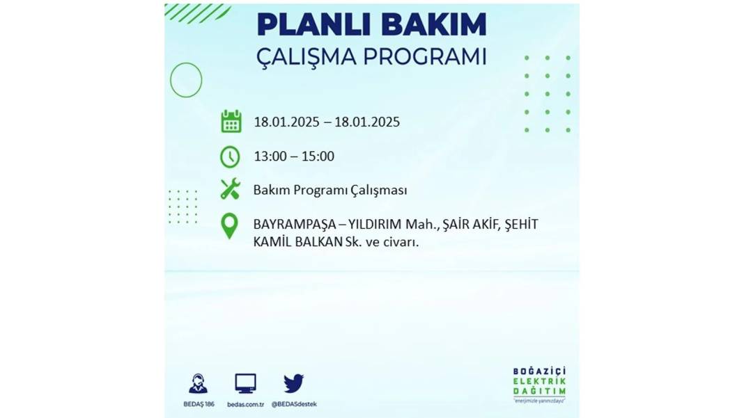 İstanbul'da elektrik kesintisi: BEDAŞ 18 Ocak Cumartesi elektrik kesintisi yaşayacak ilçeleri sıraladı 33