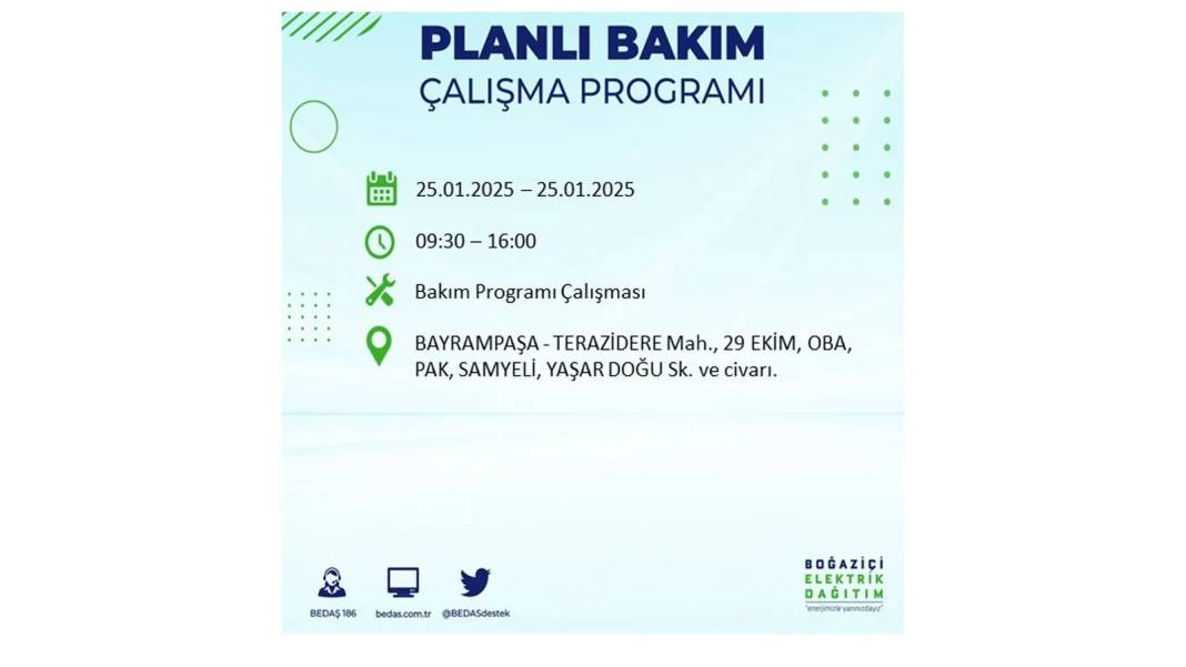 25 Ocak Cuma İstanbul elektrik kesintisi: BEDAŞ elektrik kesintisi yaşayacak ilçeleri teker teker duyurdu 21