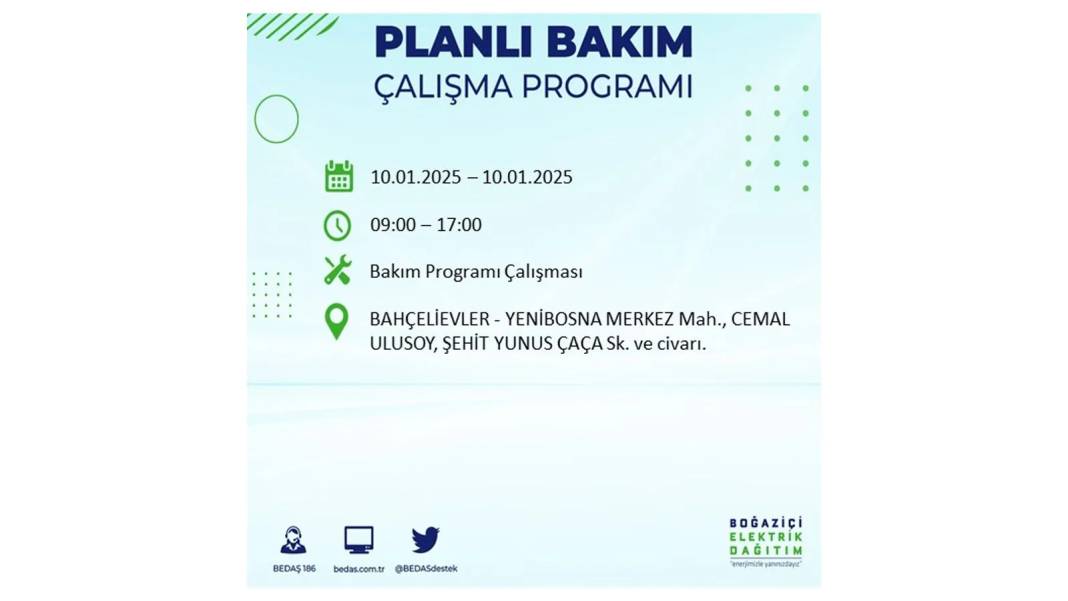 10 Ocak Cuma elektrik kesintisi: BEDAŞ elektrik kesintisi yaşayacak ilçeleri teker teker sıraladı 30