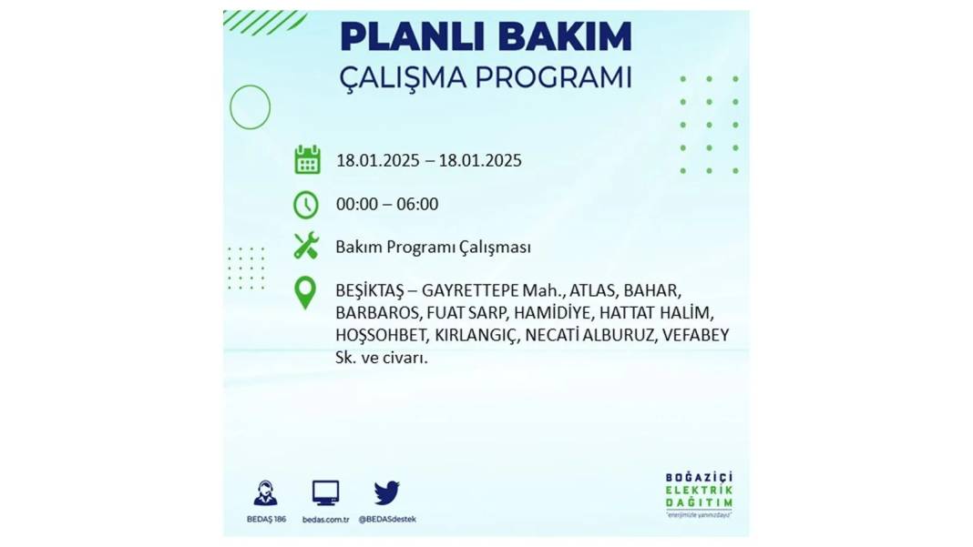 İstanbul'da elektrik kesintisi: BEDAŞ 18 Ocak Cumartesi elektrik kesintisi yaşayacak ilçeleri sıraladı 31