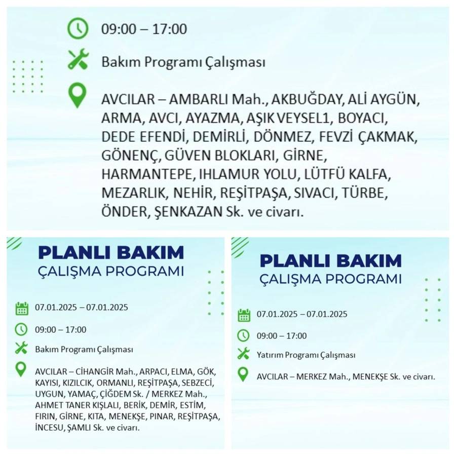 BEDAŞ o ilçeleri teker teker sıraladı: 7 Ocak Salı İstanbul elektrik kesintisi 17