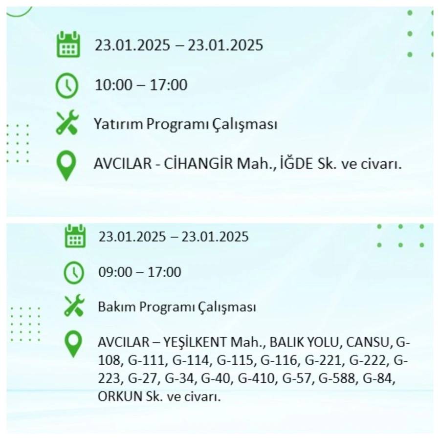 23 Ocak 2025 elektrik kesintisi: BEDAŞ elektrik kesintisi yaşayacak ilçeleri sıraladı 20