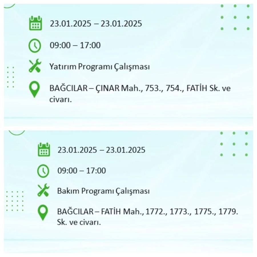 23 Ocak 2025 elektrik kesintisi: BEDAŞ elektrik kesintisi yaşayacak ilçeleri sıraladı 21