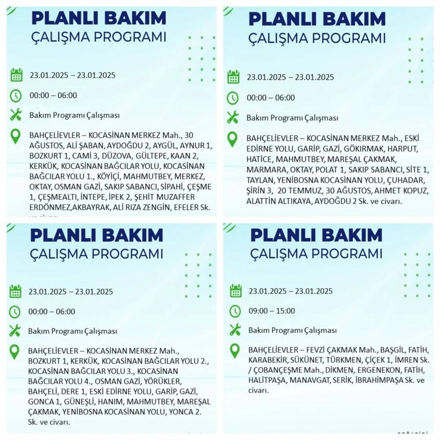 23 Ocak 2025 elektrik kesintisi: BEDAŞ elektrik kesintisi yaşayacak ilçeleri sıraladı 18