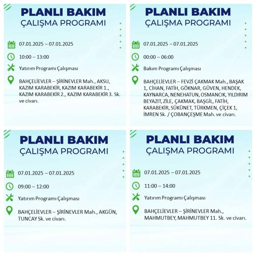 BEDAŞ o ilçeleri teker teker sıraladı: 7 Ocak Salı İstanbul elektrik kesintisi 18