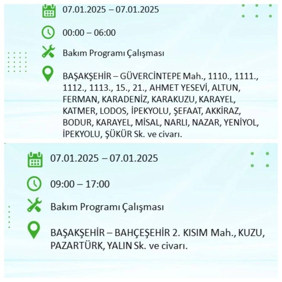 BEDAŞ o ilçeleri teker teker sıraladı: 7 Ocak Salı İstanbul elektrik kesintisi 16