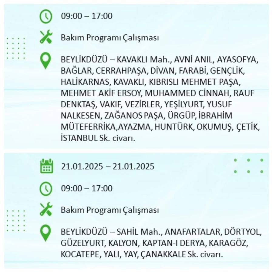 21 Ocak Salı günü saatlerce elektrik olmayacak: BEDAŞ elektrik kesintisi yaşayacak ilçeleri sıraladı 14