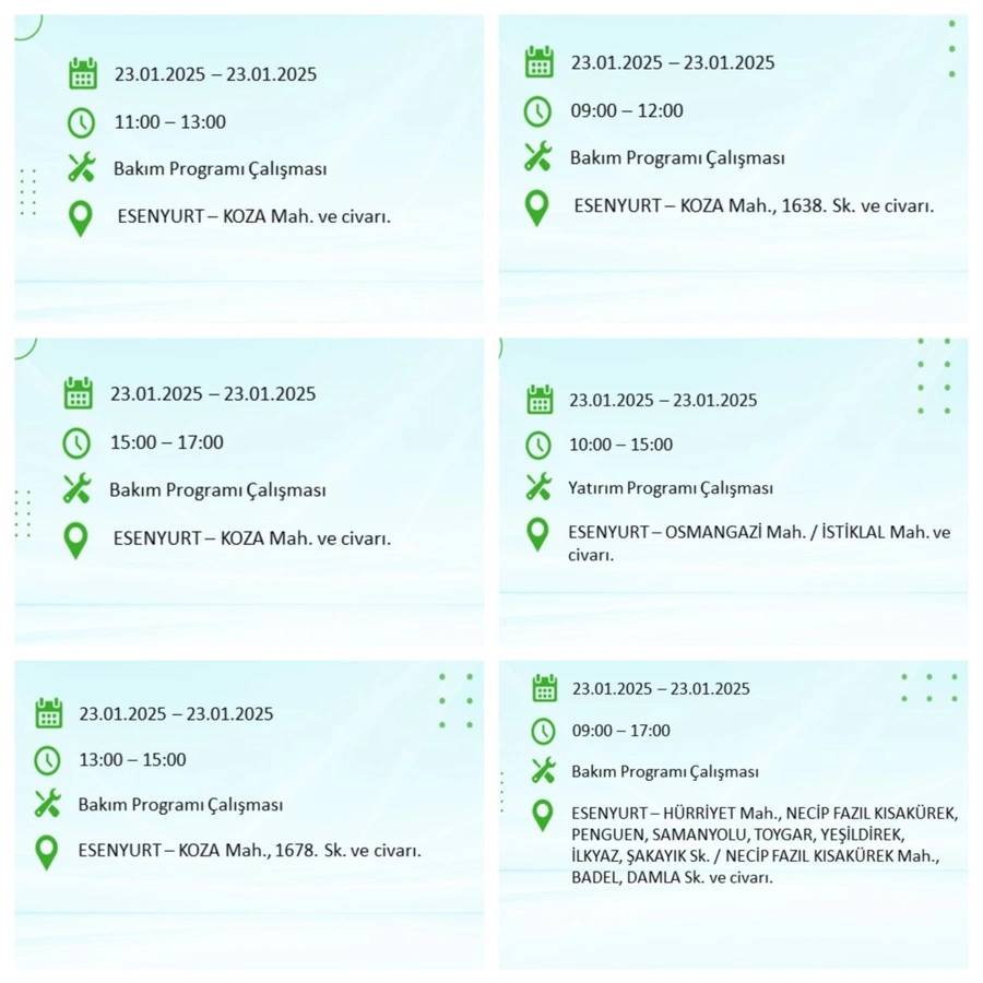 23 Ocak 2025 elektrik kesintisi: BEDAŞ elektrik kesintisi yaşayacak ilçeleri sıraladı 11