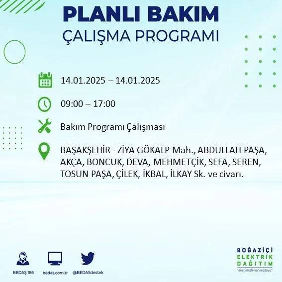 14 Ocak İstanbul elektrik kesintisi: BEDAŞ elektrik kesintisi yaşayacak ilçeleri sıraladı 69