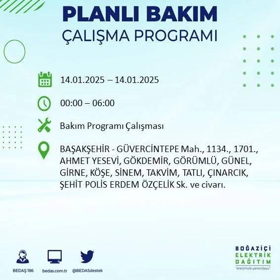 14 Ocak İstanbul elektrik kesintisi: BEDAŞ elektrik kesintisi yaşayacak ilçeleri sıraladı 72