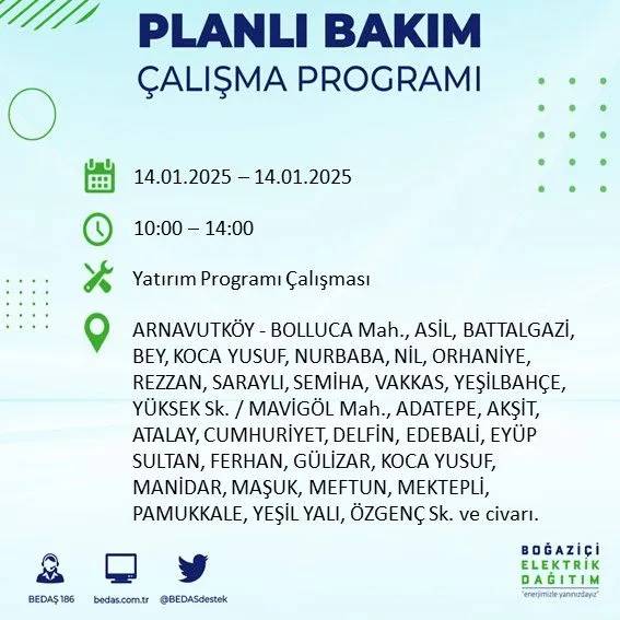 14 Ocak İstanbul elektrik kesintisi: BEDAŞ elektrik kesintisi yaşayacak ilçeleri sıraladı 61