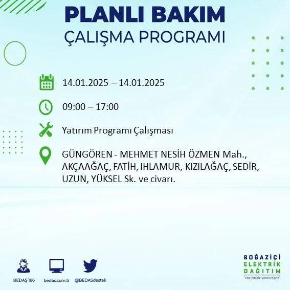 14 Ocak İstanbul elektrik kesintisi: BEDAŞ elektrik kesintisi yaşayacak ilçeleri sıraladı 51