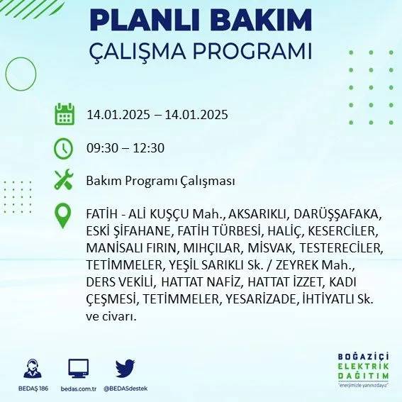 14 Ocak İstanbul elektrik kesintisi: BEDAŞ elektrik kesintisi yaşayacak ilçeleri sıraladı 53