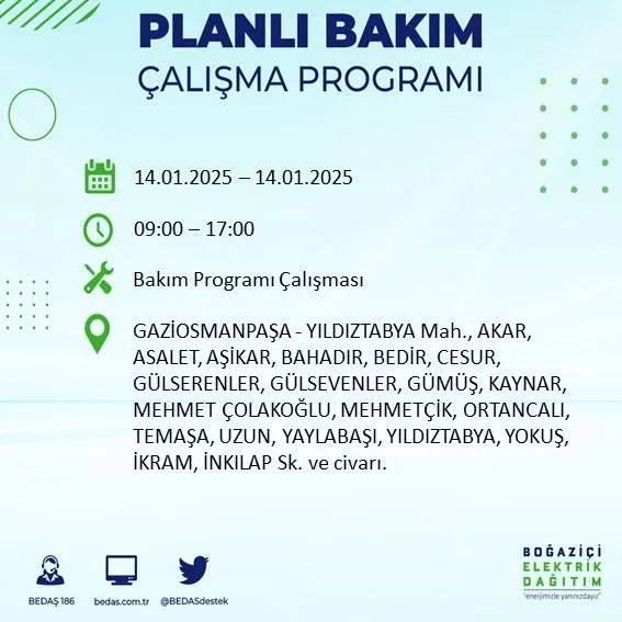 14 Ocak İstanbul elektrik kesintisi: BEDAŞ elektrik kesintisi yaşayacak ilçeleri sıraladı 52