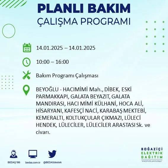 14 Ocak İstanbul elektrik kesintisi: BEDAŞ elektrik kesintisi yaşayacak ilçeleri sıraladı 37