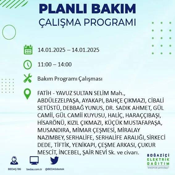 14 Ocak İstanbul elektrik kesintisi: BEDAŞ elektrik kesintisi yaşayacak ilçeleri sıraladı 33