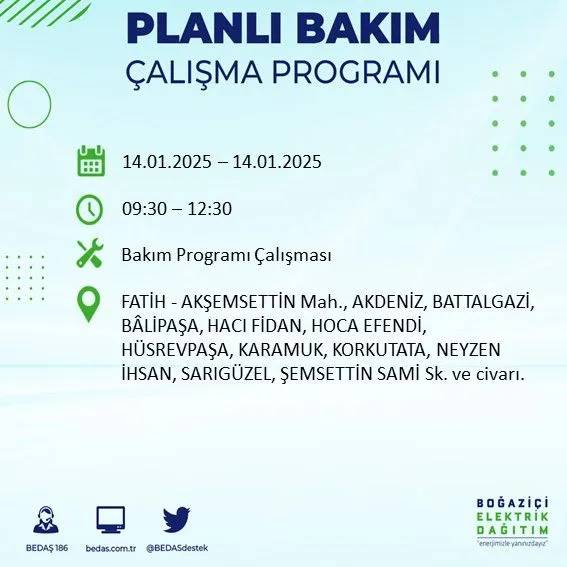 14 Ocak İstanbul elektrik kesintisi: BEDAŞ elektrik kesintisi yaşayacak ilçeleri sıraladı 32