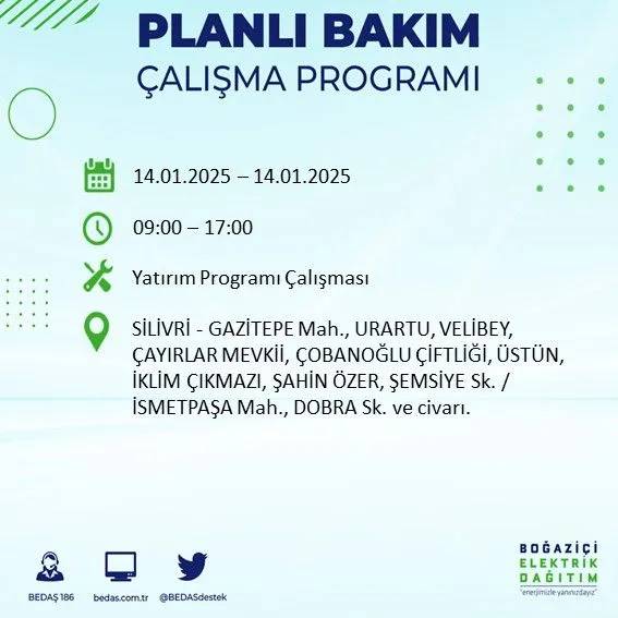 14 Ocak İstanbul elektrik kesintisi: BEDAŞ elektrik kesintisi yaşayacak ilçeleri sıraladı 22