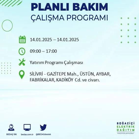 14 Ocak İstanbul elektrik kesintisi: BEDAŞ elektrik kesintisi yaşayacak ilçeleri sıraladı 20