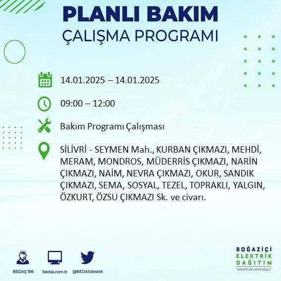 14 Ocak İstanbul elektrik kesintisi: BEDAŞ elektrik kesintisi yaşayacak ilçeleri sıraladı 18