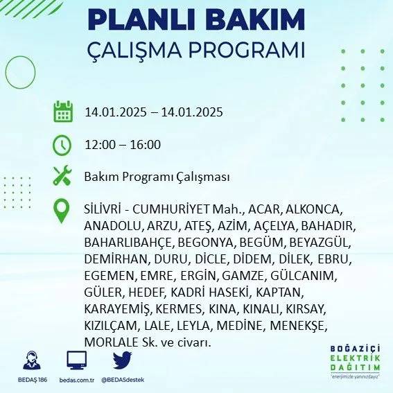 14 Ocak İstanbul elektrik kesintisi: BEDAŞ elektrik kesintisi yaşayacak ilçeleri sıraladı 17