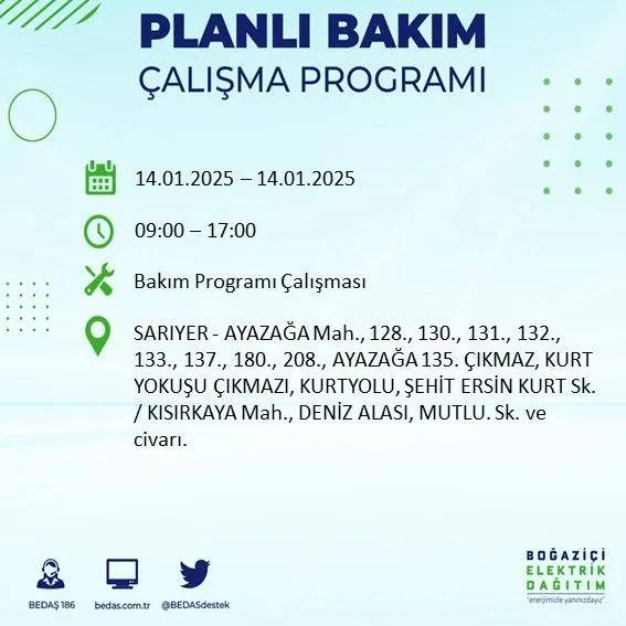 14 Ocak İstanbul elektrik kesintisi: BEDAŞ elektrik kesintisi yaşayacak ilçeleri sıraladı 4