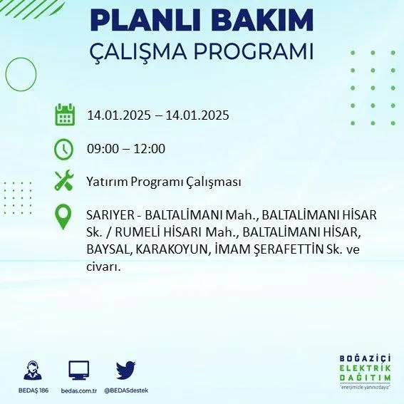 14 Ocak İstanbul elektrik kesintisi: BEDAŞ elektrik kesintisi yaşayacak ilçeleri sıraladı 3