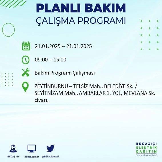 21 Ocak Salı günü saatlerce elektrik olmayacak: BEDAŞ elektrik kesintisi yaşayacak ilçeleri sıraladı 1