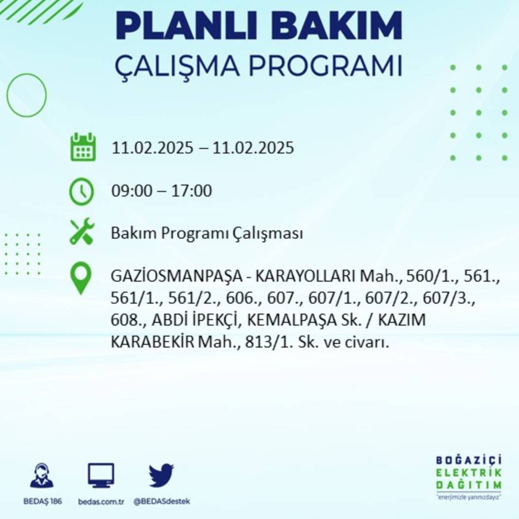 11 Şubat elektrik kesintisi: BEDAŞ elektrik kesintisi yaşayacak ilçeleri sıraladı. 11 Şubat Salı elektrik kesintisi 47