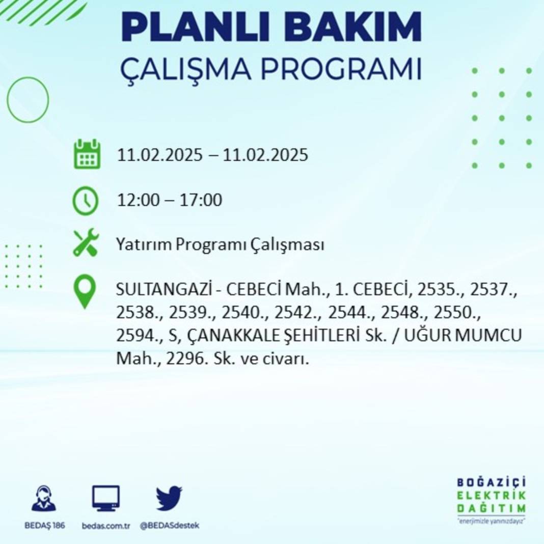 11 Şubat elektrik kesintisi: BEDAŞ elektrik kesintisi yaşayacak ilçeleri sıraladı. 11 Şubat Salı elektrik kesintisi 29