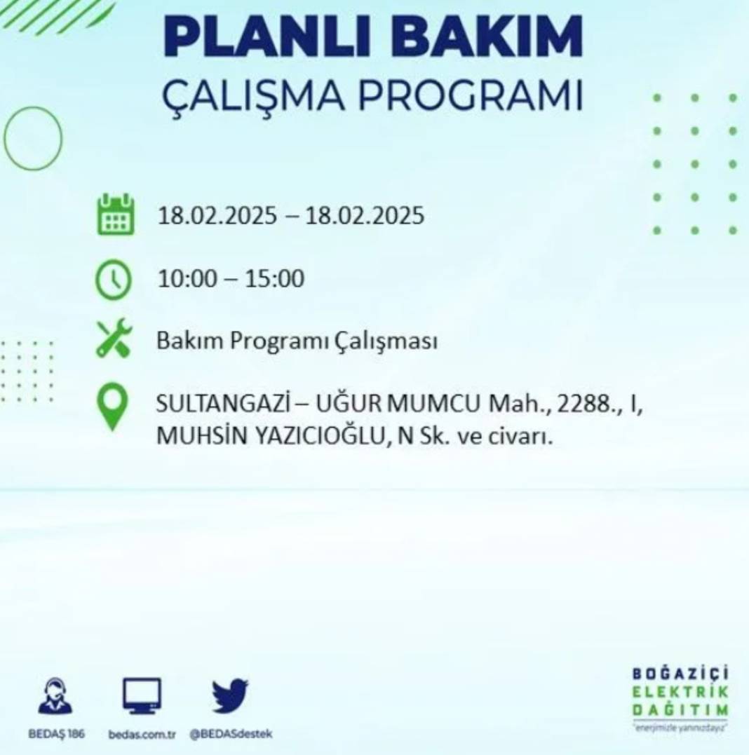 18 Şubat elektrik kesintisi: BEDAŞ elektrik kesintisi yaşayacak ilçeleri sıraladı 54