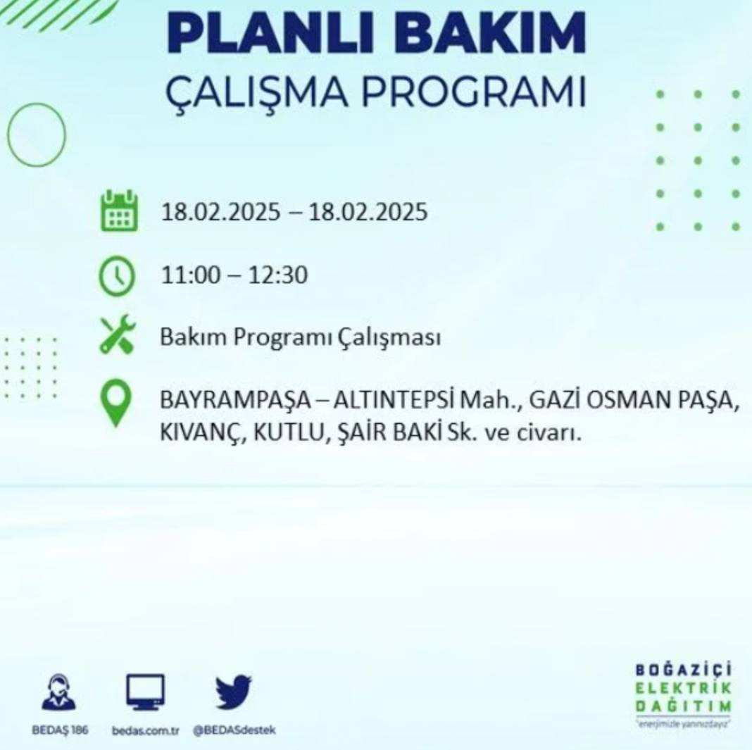 18 Şubat elektrik kesintisi: BEDAŞ elektrik kesintisi yaşayacak ilçeleri sıraladı 49