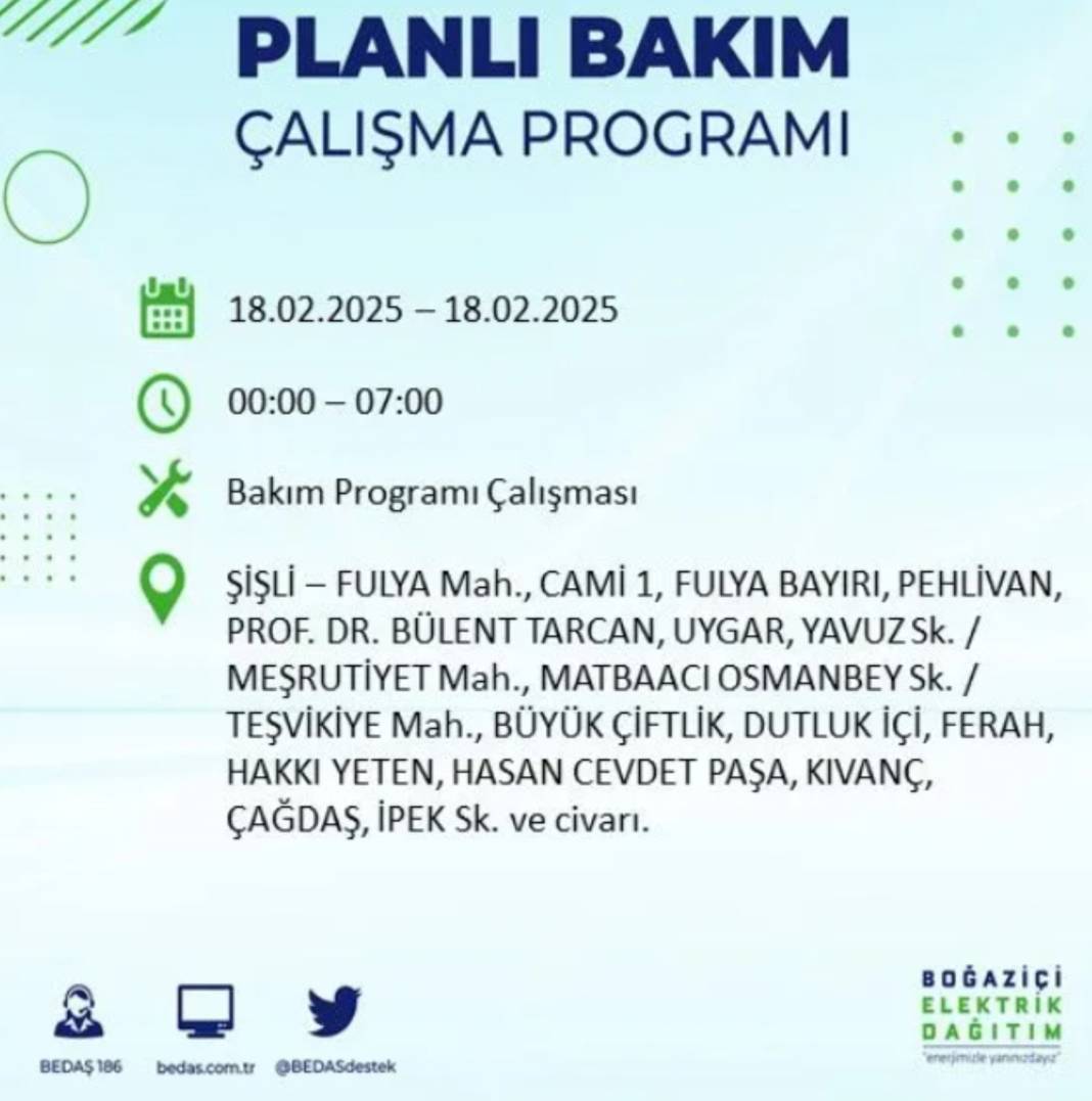 18 Şubat elektrik kesintisi: BEDAŞ elektrik kesintisi yaşayacak ilçeleri sıraladı 35