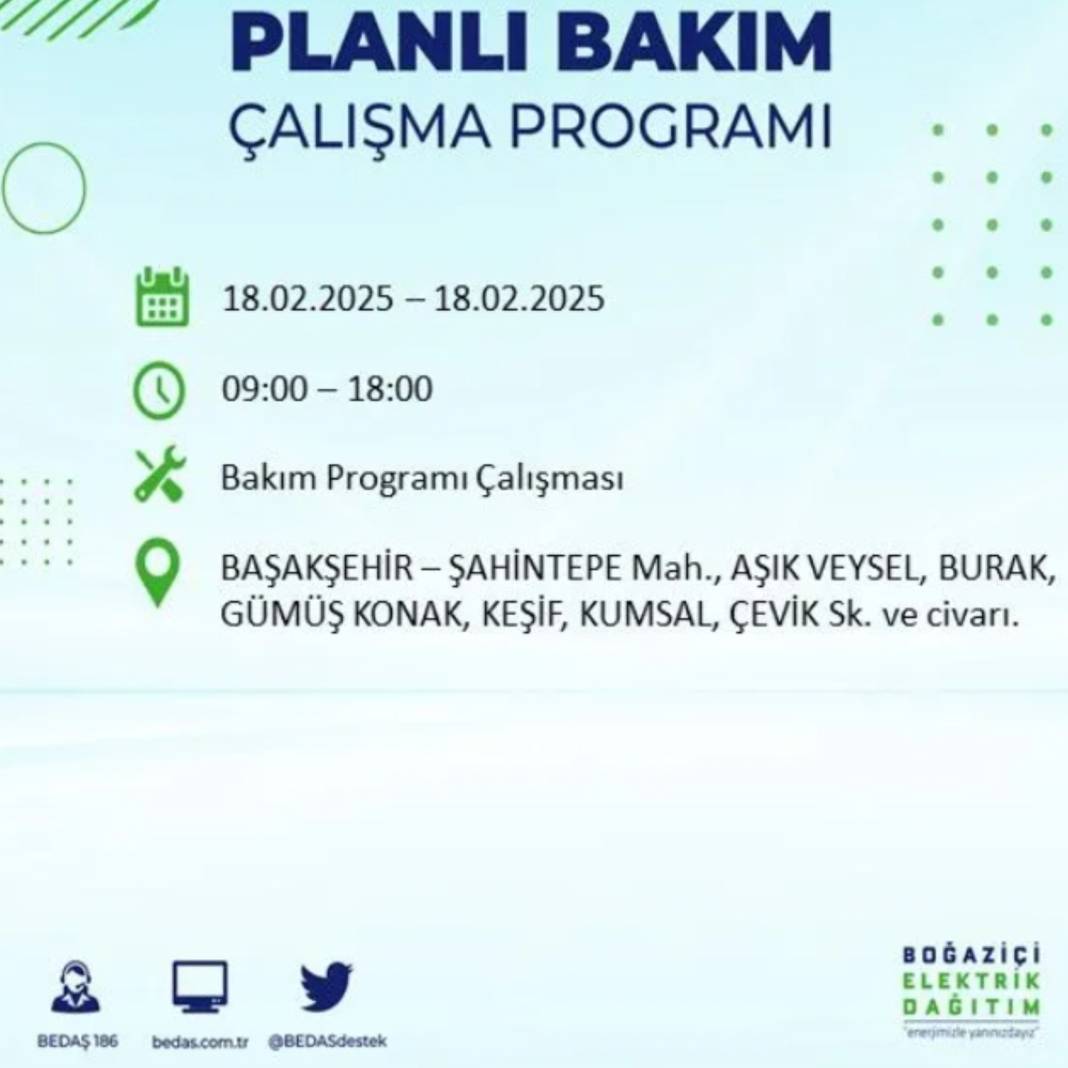 18 Şubat elektrik kesintisi: BEDAŞ elektrik kesintisi yaşayacak ilçeleri sıraladı 23