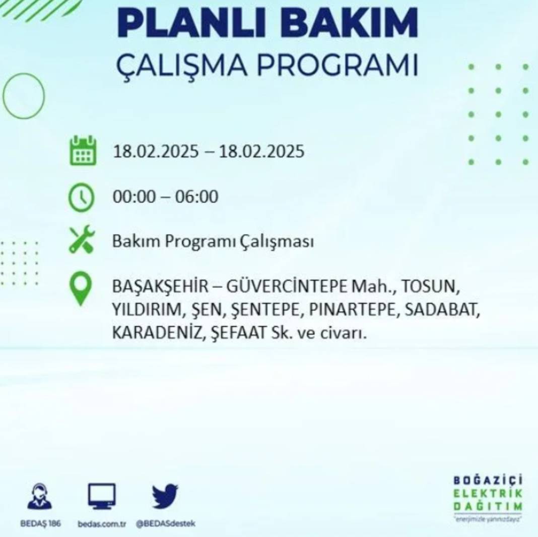 18 Şubat elektrik kesintisi: BEDAŞ elektrik kesintisi yaşayacak ilçeleri sıraladı 29