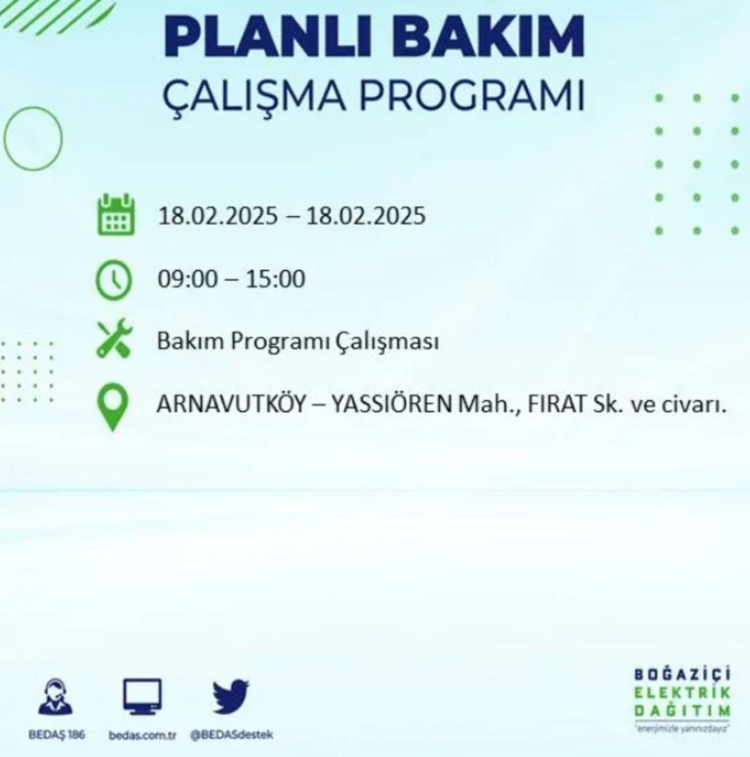 18 Şubat elektrik kesintisi: BEDAŞ elektrik kesintisi yaşayacak ilçeleri sıraladı 5