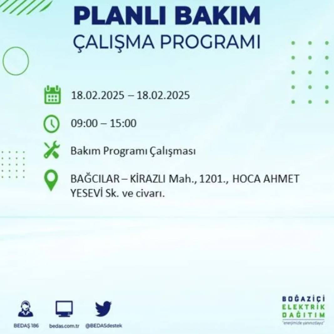 18 Şubat elektrik kesintisi: BEDAŞ elektrik kesintisi yaşayacak ilçeleri sıraladı 3