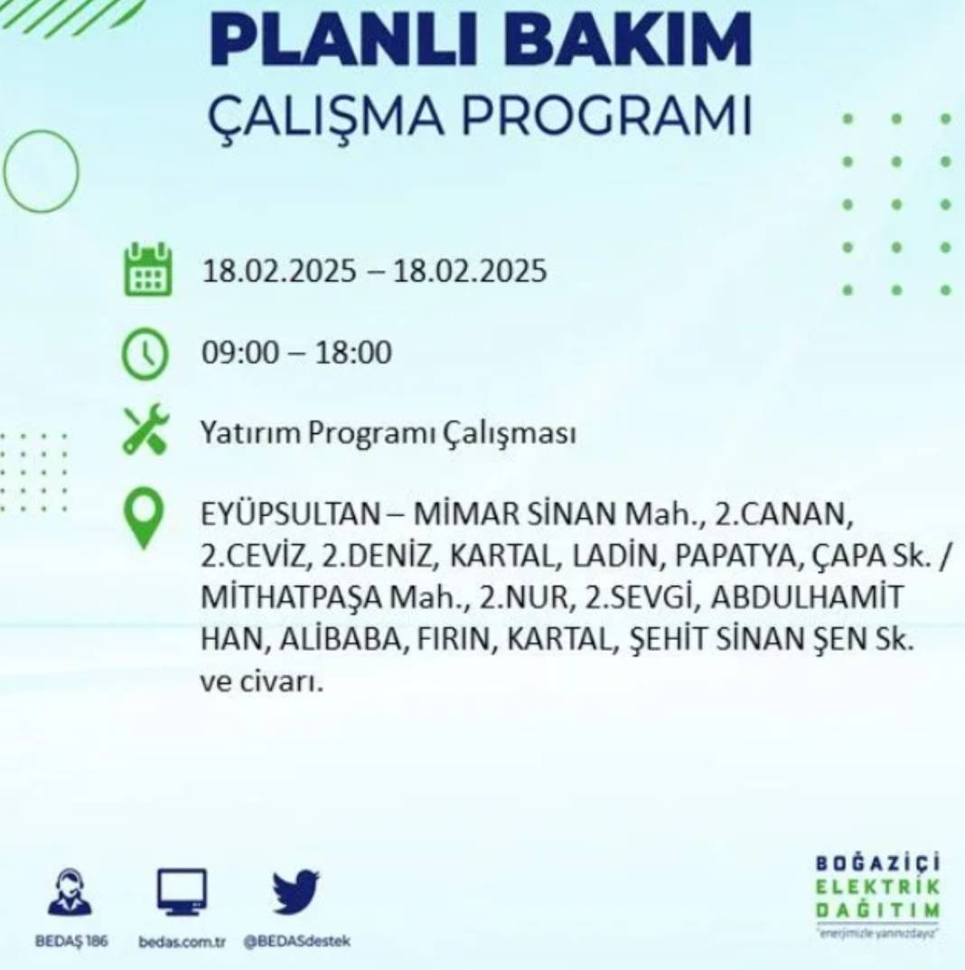 18 Şubat elektrik kesintisi: BEDAŞ elektrik kesintisi yaşayacak ilçeleri sıraladı 1