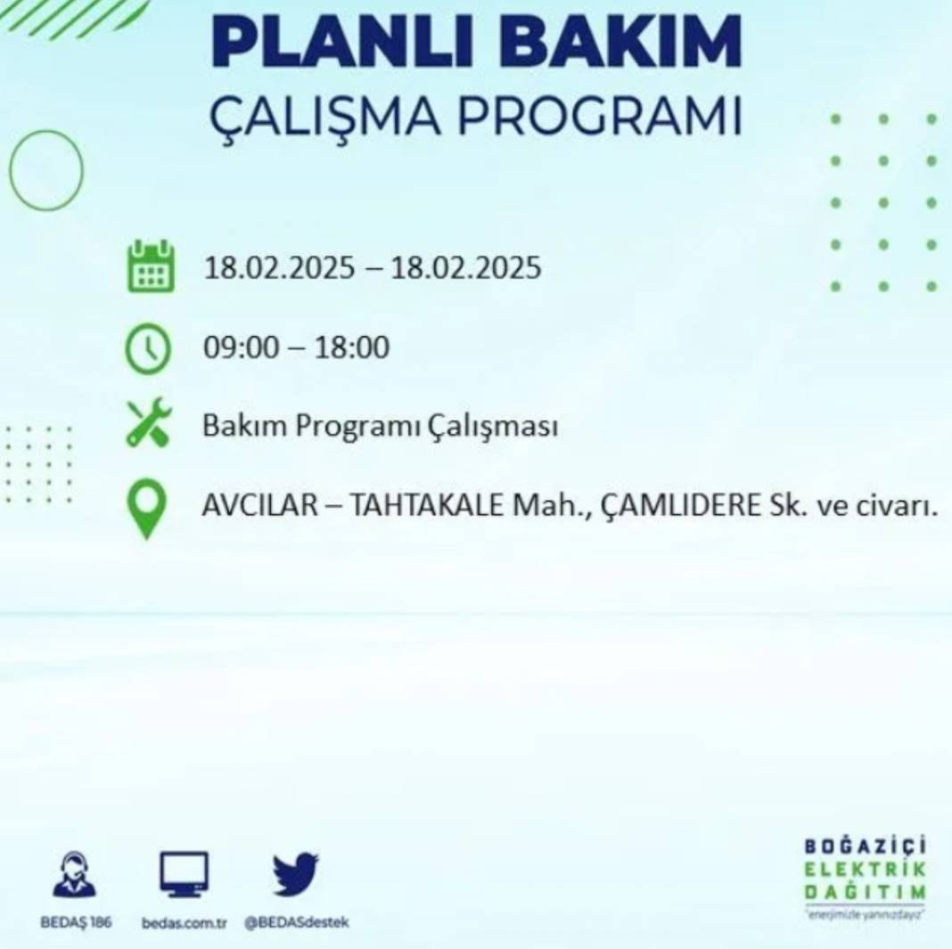 18 Şubat elektrik kesintisi: BEDAŞ elektrik kesintisi yaşayacak ilçeleri sıraladı 4