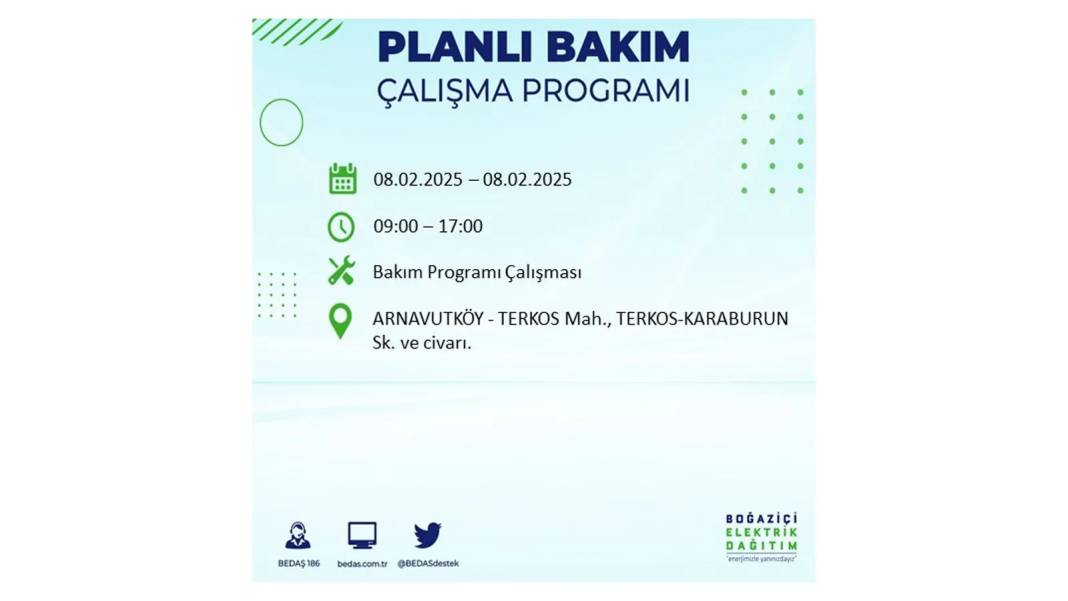 8 Şubat elektrik kesintisi: BEDAŞ elektrik kesintisi yaşayacak ilçeleri sıraladı 27