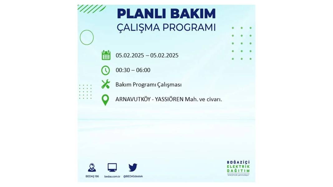 5 Şubat elektrik kesintisi: BEDAŞ elektrik kesintisi yaşayacak ilçeleri sıraladı. Mumları hazırlayın! 81