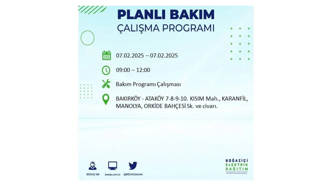 7 Şubat elektrik kesintisi: BEDAŞ elektrik kesintisi yaşayacak ilçeleri teker teker sıraladı. Elektrik ne zaman gelecek? 57